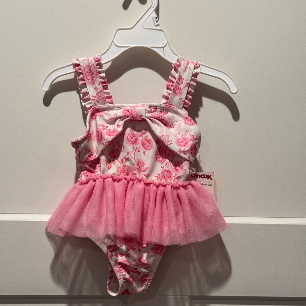 Catherine Malandrino Pink Floral Kids Swim One Piece